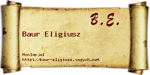 Baur Eligiusz névjegykártya